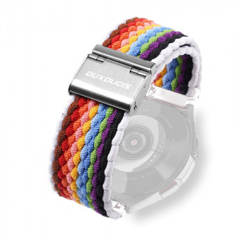 Curea pentru Samsung Galaxy Watch 4/5/Active 2, Huawei Watch GT 3 (42mm)/GT 3 Pro (43mm) - Dux Ducis Mixture II Version - PaleStripes - Img 3