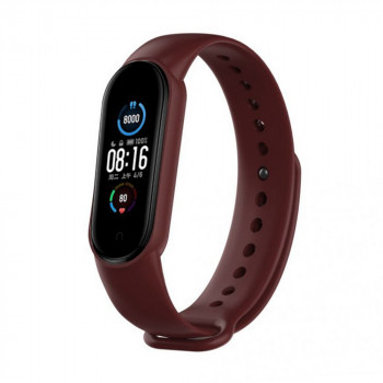 Curea pentru Xiaomi Mi Band 5 / 5 NFC / 6 / 6 NFC / Amazfit Band 5 - Techsuit Watchband (W013) - Dark Red - Img 1