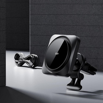ESR - Car Holder with Wireless Charging HaloLock - with CryoBoost, MagSafe Compatible, for Air Vent - Frosted Onyx - Img 3