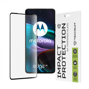 Folie protectie telefon Motorola Edge 30 - Techsuit 111D Full Cover / Full Glue Glass - Negru