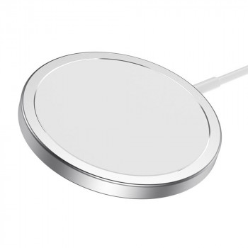 Hoco - Wireless Charger Original Series (CW30 Pro) - Fast Charging, for iPhone and TWS Headsets, 3A, 15W - Silver - Img 2