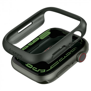 Husa pentru Apple Watch 7 45mm - Spigen Thin Fit - Military Green - Img 3