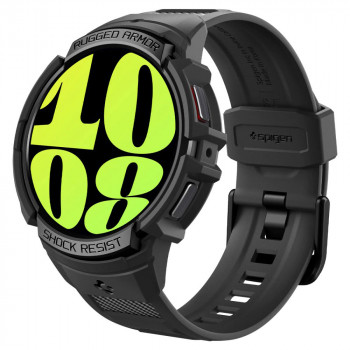 Husa pentru Samsung Galaxy Watch6 44mm + Curea - Spigen Rugged Armor Pro - Black - Img 1