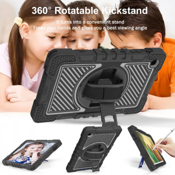 Husa pentru tableta Samsung Galaxy Tab A 10.1 2019 T510/T515 - Techsuit StripeShell 360 - Black - Img 4