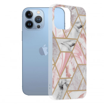 Husa telefon iPhone 13 Pro Max - Techsuit Marble Series - Pink Hex