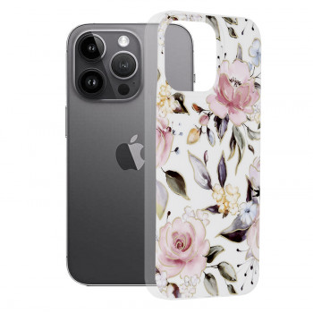 Husa telefon iPhone 14 Pro Max - Techsuit Marble Series - Chloe White