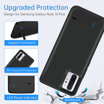 Husa telefon Samsung Galaxy Note 10 Plus 4G / Note 10 Plus 5G cu Baterie de 6000mAh - Techsuit Power Pro - Black - Img 2