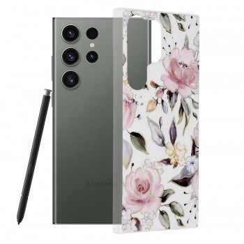 Husa telefon Samsung Galaxy S23 Ultra - Techsuit Marble Series - Chloe White