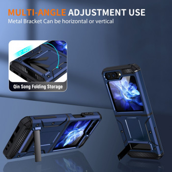 Husa telefon Samsung Galaxy Z Flip5 - Techsuit Hybrid Armor Kickstand - Blue - Img 4