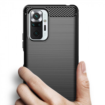 Husa telefon Xiaomi Redmi Note 10 Pro / Note 10 Pro Max - Techsuit Carbon Silicone - Black - Img 2