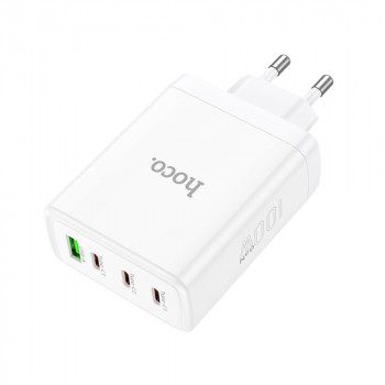 Incarcator pentru Priza USB, 3x Type-C, Fast Charging, 100W - Hoco Leader (N31) - White - Img 3