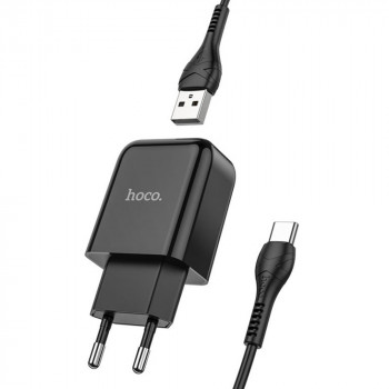 Incarcator USB-A, 10W, 2.1A + Cablu Type-C - Hoco Vigour (N2) - Black - Img 4
