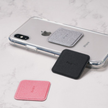 Placute Metalice pentru Telefon (set 2) - Ringke PU Leather Cover - Silver - Img 4
