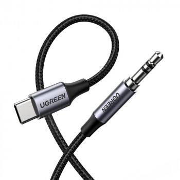 Cablu Audio Adaptor Type-C la Jack 1m - Ugreen (30633) - Deep Gray - Img 2