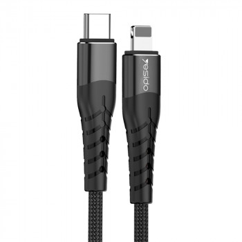 Cablu de Date Type-C la Lightning 18W, 1.2m - Yesido (CA-48) - Black - Img 1