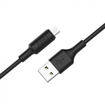 Cablu de Date USB-A la Micro-USB, 10W, 2A, 1m - Hoco Soarer (X25) - Black - Img 4