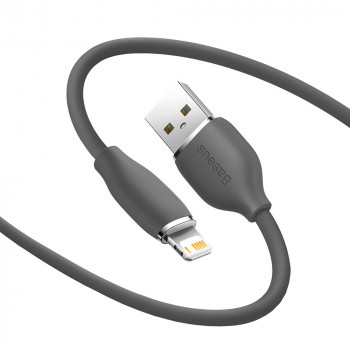 Cablu de Date USB la Lightning 2.4A, 1.2m - Baseus Jelly Liquid Silica Gel (CAGD000001) - Black - Img 3