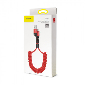 Cablu de Date USB la Type-C 2A, 1m - Baseus Fish Eye Sprind (CATSR-09) - Red - Img 4