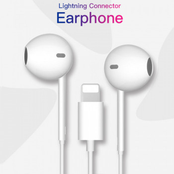 Casti Audio Stereo Lightning cu Microfon, 1.2m - Yesido (YH-20) - White - Img 2
