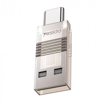 Cititor de Carduri TF, USB, Type-C, 480Mbps - Yesido (GS21) - Transparent - Img 1