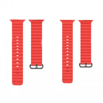 Curea pentru Apple Watch 1/2/3/4/5/6/7/8/SE/SE 2 (38/40/41mm) - Techsuit Watchband (W038) - Red - Img 3