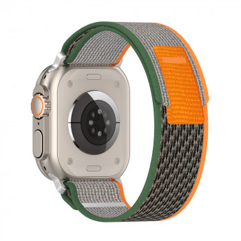 Curea pentru Apple Watch 1/2/3/4/5/6/7/8/SE/SE 2 (38/40/41mm) - Techsuit Watchband (W039) - Green / Orange - Img 1