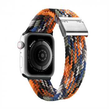 Curea pentru Apple Watch 1/2/3/4/5/6/7/8/SE/SE 2/Ultra (42/44/45/49mm) - Dux Ducis Mixture II Version - PaleStripes - Img 2