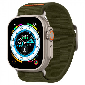 Curea pentru Apple Watch 1 / 2 / 3 / 4 / 5 / 6 / 7 / 8 / SE / SE 2 / Ultra (42 mm / 44 mm / 45 mm / 49 mm) - Spigen Fit Lite Ultra - Khaki - Img 1