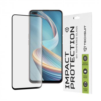 Folie protectie telefon Oppo Reno4 Z 5G - Techsuit 111D Full Cover / Full Glue Glass - Black