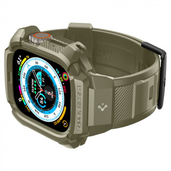 Husa pentru Apple Watch Ultra + Curea - Spigen Rugged Armor Pro - Vintage Khaki - Img 4