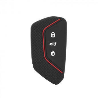 Husa pentru cheie VW Golf, ID3, ID4/Skoda Octavia 4/Audi A8/Seat Ateca, Tarraco, Cupra Leon - Techsuit Car Key Case (2001.27) - Black - Img 1