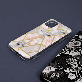 Husa telefon iPhone 11 - Techsuit Marble Series - Pink Hex - Img 4