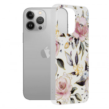 Husa telefon iPhone 13 Pro - Techsuit Marble Series - Chloe White