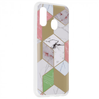 Husa telefon Samsung Galaxy A20e - Techsuit Marble Series - Purple Hex - Img 2
