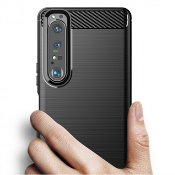 Husa telefon Sony Xperia 1 III - Techsuit Carbon Silicone - Black - Img 2
