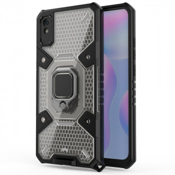 Husa telefon Xiaomi Redmi 9A / Redmi 9AT - Techsuit Honeycomb Armor - Black - Img 1