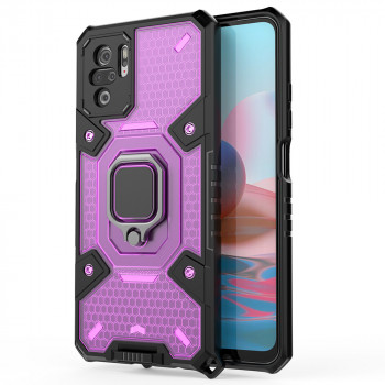 Husa telefon Xiaomi Redmi Note 10 4G / Note 10S / Poco M5s - Techsuit Honeycomb Armor - Rose-Violet