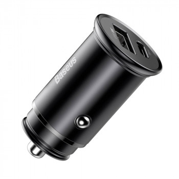 Incarcator Auto VOOC, USB, QC3.0, USB-C PD30W - Baseus Circular Metal PPS (CCYS-C01) - Black - Img 2