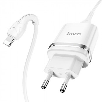 Incarcator Priza USB-A, 10W, 2.4A + Lightning - Hoco Ardent (N1) - White - Img 3