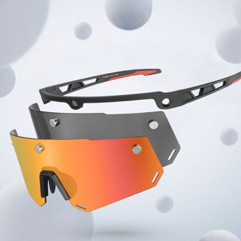Ochelari pentru Ciclism - RockBros (SP213BK) - Orange Black - Img 2