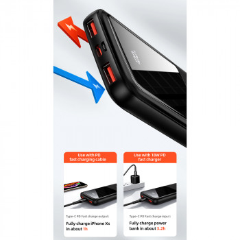 Baterie Externa 10000mAh, 2xUSB, USB-C, Micro-USB - USAMS (US-CD161) - Black - Img 3