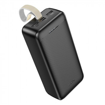 Baterie Externa 2x USB, Type-C, Micro-USB, 2A, 30000mAh - Hoco Smart (J111B) - Black - Img 1