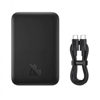 Baterie Externa Magnetica Wireless 6000mAh, 20W, cablu Type-C- Baseus Magnetic Wireless Charging (PPCX050001) - Black - Img 1