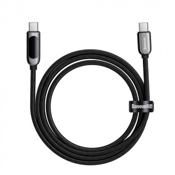 Cablu de Date Type-C la Type-C 100W, Fast Charging, 2m - Baseus Display (CATSK-C01) - Black - Img 3