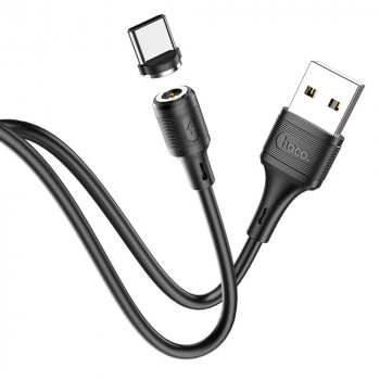 Cablu de Incarcare Magnetic USB-A la Type-C 12W, 2.4A, 1m - Hoco Sereno (X52) - Black - Img 3