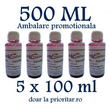 Cerneala CANON  DYE CISS color FOTO ROSIE  ( Refill Color Photo Light Magenta ) pe baza de apa -  500 ml