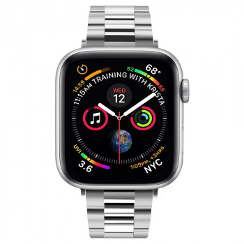 Curea pentru Apple Watch 1/2/3/4/5/6/7/8/SE/SE 2 (38/40/41mm) - Spigen Modern Fit - Silver - Img 4