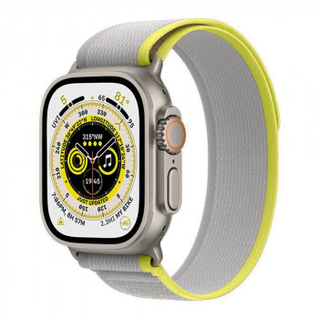 Curea pentru Apple Watch 1/2/3/4/5/6/7/8/SE/SE 2 (38/40/41mm) - Techsuit Watchband (W039) - Yellow / Gray - Img 2