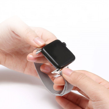 Curea pentru Apple Watch 1/2/3/4/5/6/7/8/SE/SE 2/Ultra (42/44/45/49mm) - Techsuit Watchband (W034) - Black - Img 4
