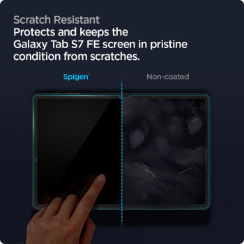 Folie pentru tableta Samsung Galaxy Tab S7 FE 12.4 inch T730/T736 - Spigen Glas.TR EZ FIT - Clear - Img 3